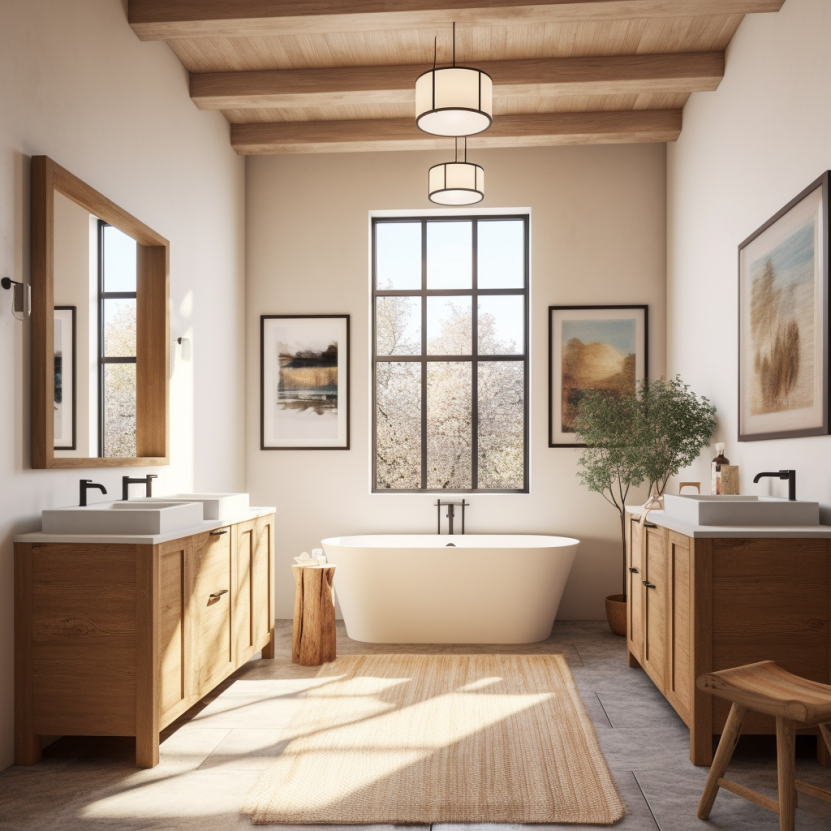 a simple modern rustic bathroom