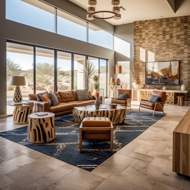 A modern southwestern style living room