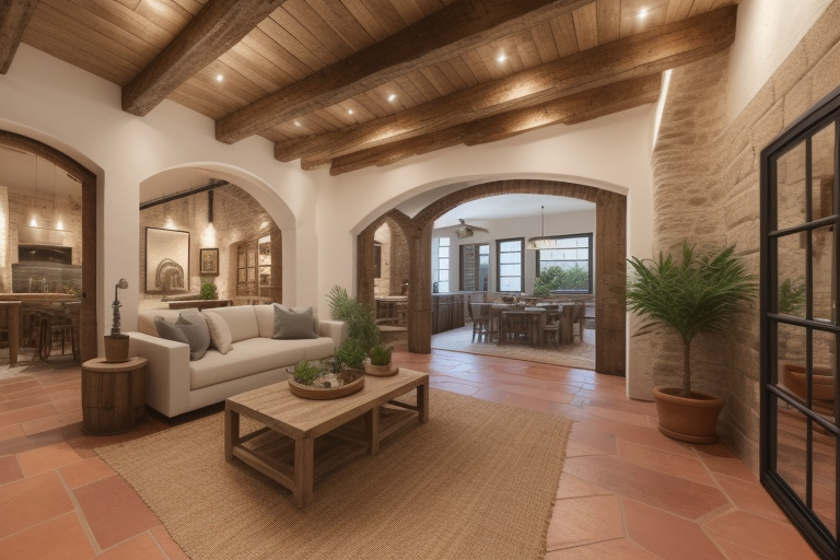 Rustic Mediterranean foyer