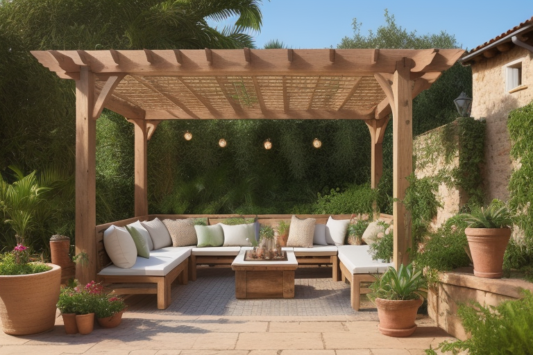 Mediterranean-style outdoor living space