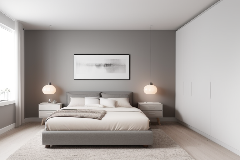 Contemporary bedroom showing key features of the style.