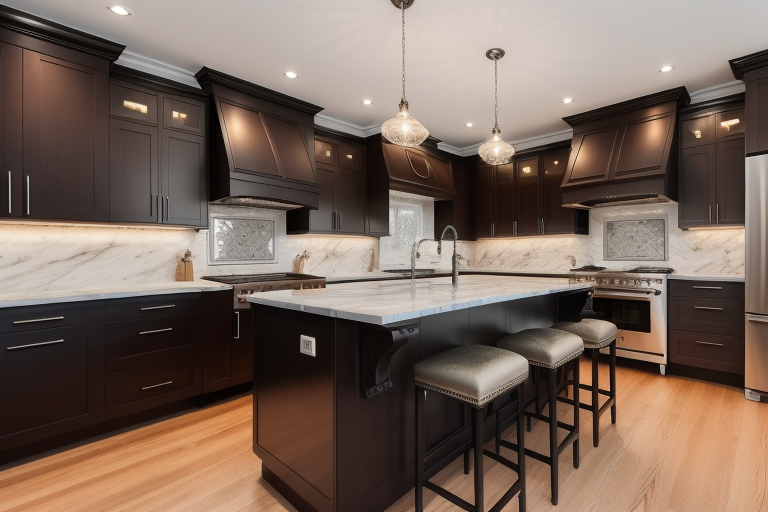 Modern Victorian-style kitchen with a mix of contemporary and traditional elements